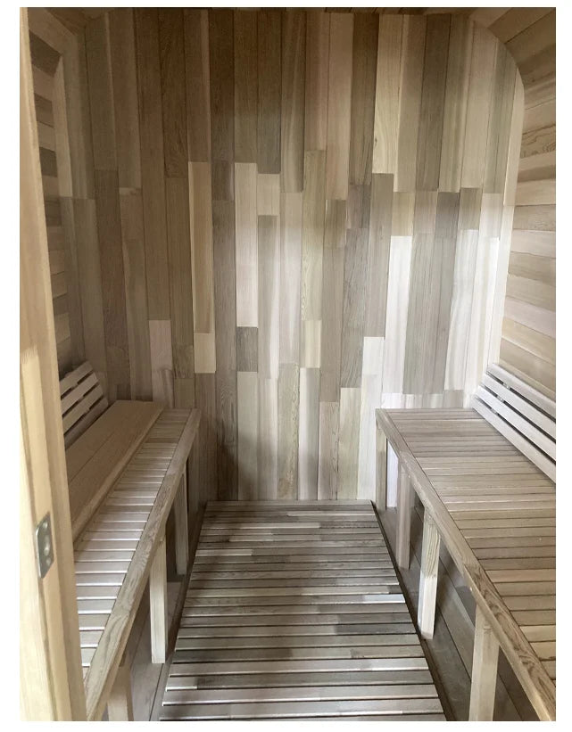 Best Seller Electric Outdoor Infrared Sauna Room Traditional Red Cedar Hemlock Solid Wood 2-Person Capacity Stove Villa