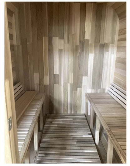 Best Seller Electric Outdoor Infrared Sauna Room Traditional Red Cedar Hemlock Solid Wood 2-Person Capacity Stove Villa
