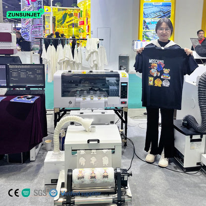 Zunsunjet Dtf Printer 30 Cm Single Xp600 Dtf 2Head Dtf T-Shirt Printing Machine Printer Bundle With Film and Ink