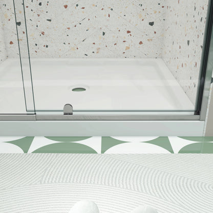56-60" X 71" Chrome Pivot Shower Door, 1/4" SGCC Tempered Glass & Reversible Installation