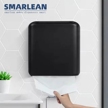 Commercial Black Folded Interleave Hand Pull Toilet Paper Towel Dispenser Wall-Mounted ABS Plastic Eco-Friendly Multifold Manual