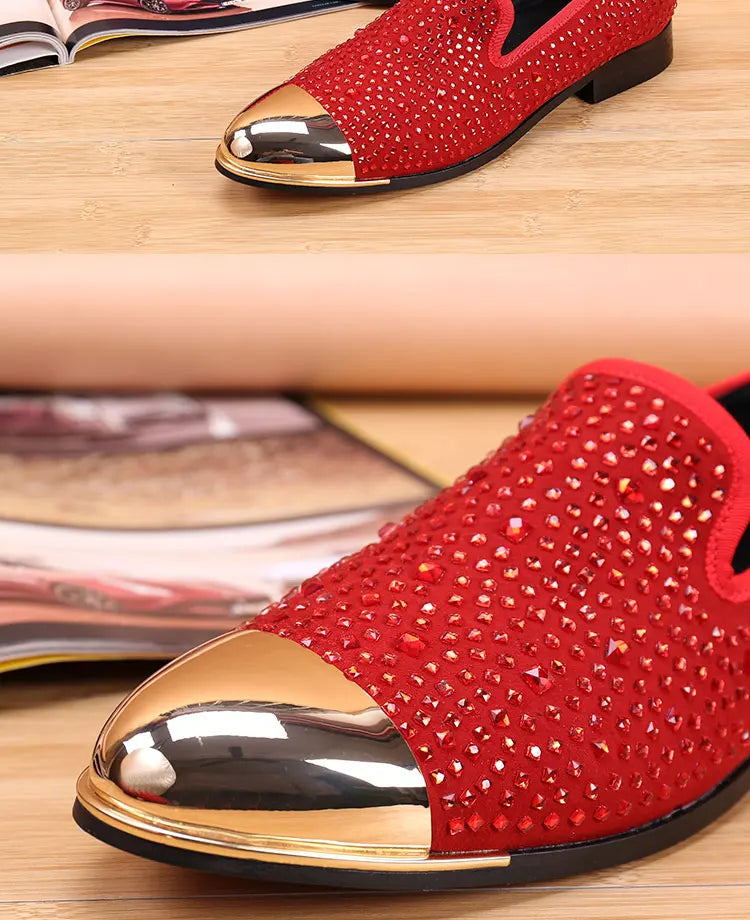 Autumn Metal Soup diamond COW LEATHER Luxurious Commercial affairs Customized Personality Party Socialize Shoes