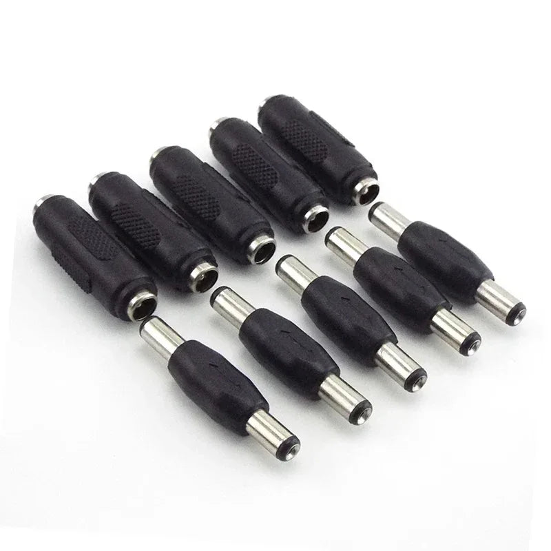 5.5*2.1mm / 5.5x2.1 mm DC double male to male Power Socket Connector CCTV female to   female Panel Mounting Jack Adaptor
