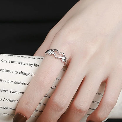 Q355 Heart Shape Stainless Steel Ring Modern Unisex Fashion Jewelry Gift Plain Design For Couple Or Self