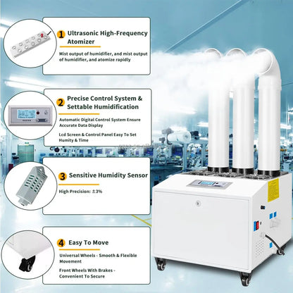 42L/H Commercial Ultrasonic Humidifier for Supermarket Air Curtain Cabinet Food Preservation
