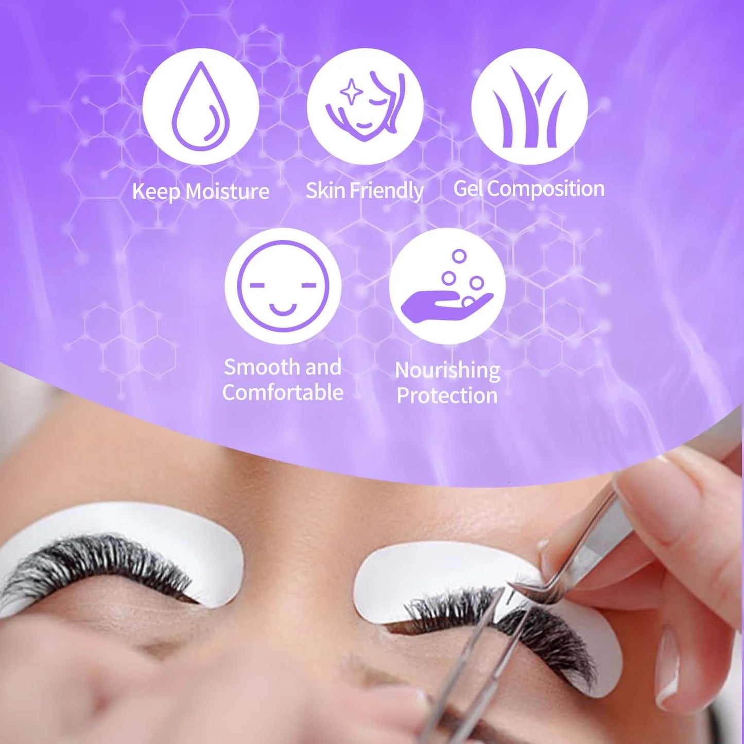 VEYES Cotton Herbal Under Eye Mask Gel Patches for Eyelash Extensions