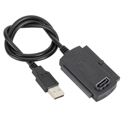 USB 2.0 IDE/SATA 3-in-1 Cable Power Supply ROHS Certified Tinned Copper Conductor Braid Shielding PVC Jacket in Stock