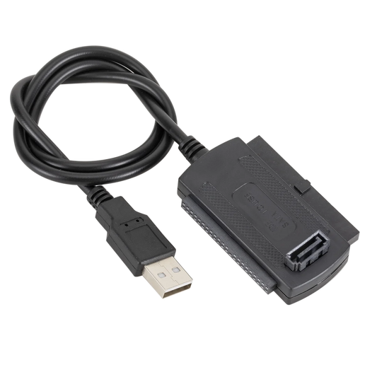 USB 2.0 IDE/SATA 3-in-1 Cable Power Supply ROHS Certified Tinned Copper Conductor Braid Shielding PVC Jacket in Stock