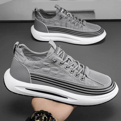 Men's Shoes Summer New Breathable Canvas Shoes Men's Trend Versatile Sports Thick Soled Casual Board Shoes