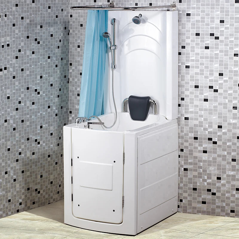 Modern Apron Installation Fiberglass Composites Door-In Walk-In Shower Combo Bathtub for Elderly with Soaking Function