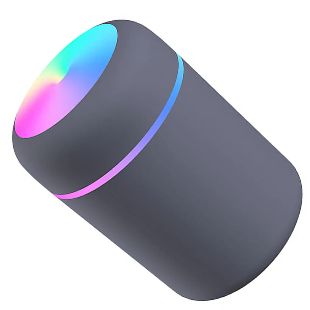 Multi-Function Car-Mounted Ultrasonic Humidifier with RGB Ambient Lighting and 300ml Aromatherapy Diffuser for Compact Spaces