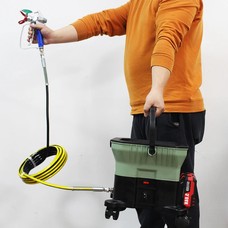 Professional Industrial LVLP Airless Spray Machine Dual 21V Batteries Long-Lasting Brushless Motor 4000PSI Pressure 7L Cup