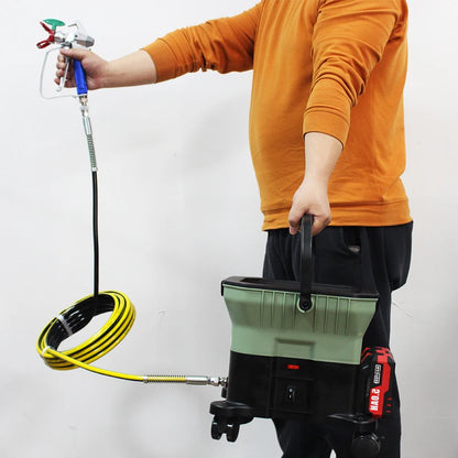 Professional Industrial LVLP Airless Spray Machine Dual 21V Batteries Long-Lasting Brushless Motor 4000PSI Pressure 7L Cup