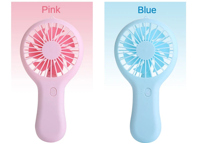 Colorful handheld mini fan portable USB charging convenient creative cool small fan pocket handheld fan summer gift