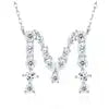 Pass Diamond Tester Letter C Multi Cut VVS Moissanite Necklace 925 Silver Platinum Plated Elegant Fine Jewelry Necklace