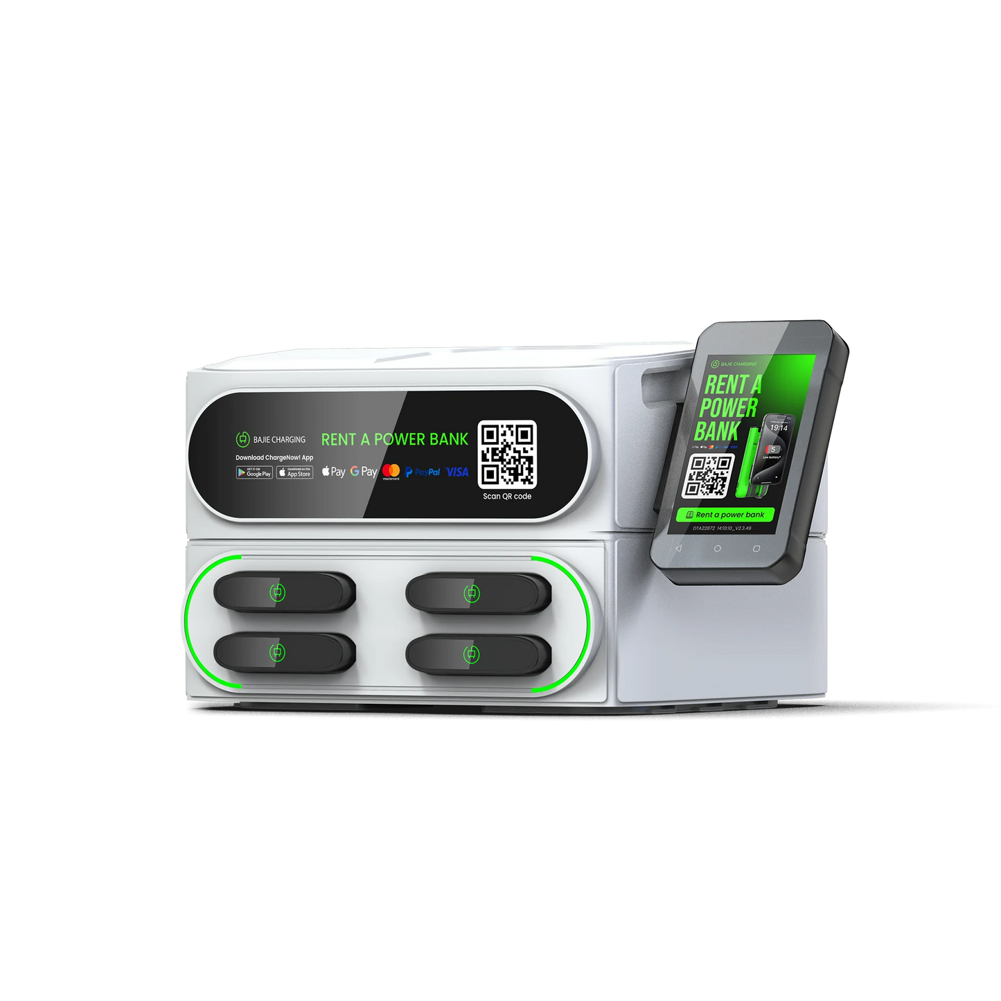Commercial Alugue De Bajie Charging Power Bank 4- Stack Sharing Power Bank Power Station with Pax Mobile Phone Charging Kiosk