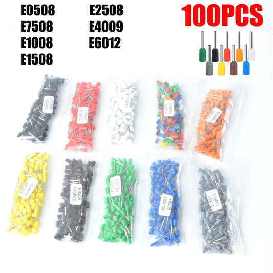 100 pieces/package E0508 E7508 E1008 E1508 E2508 insulated bushing junction box cable end wire connector crimping terminal by PDG ibma