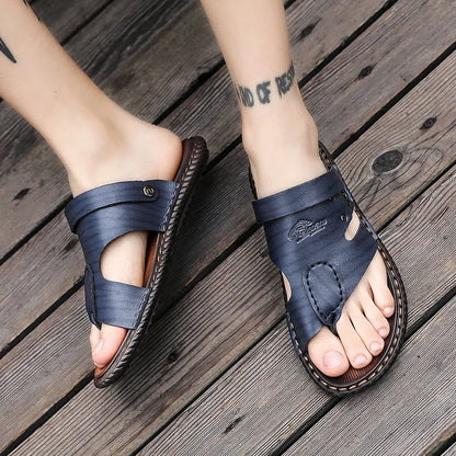 FUQIAO Summer New Style Men's Sandals Leather Soft Bottom Leisure Men Shoes Sandals Recommend Zandalias Para Hombre Verano