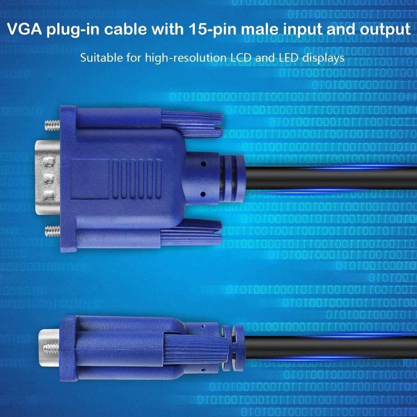 HD15 Male Male VGA Monitor Cable TV Computer Projector PVC Jacket Braid 5mm Stock Availability Home Theater DVD Player Audio