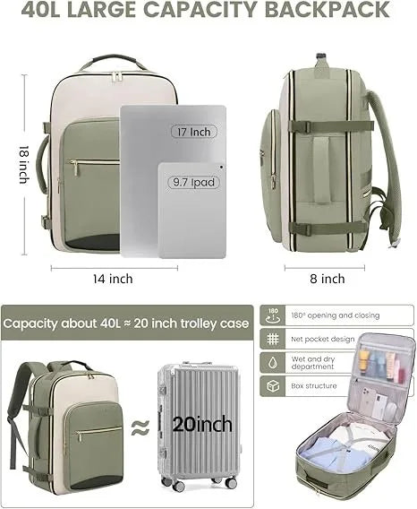 Cross-Border Color-Block Multi-Piece Set Oxford Waterproof Backpack Large Capacity for Business Trip Carry-On Luggage Laptop