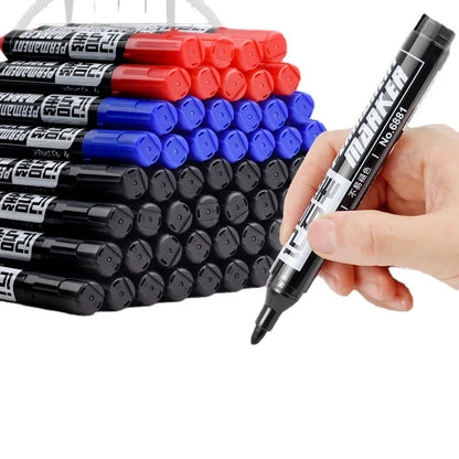 Non-Toxic Quick Drying Oil-Based Waterproof Permanent Paint CD Marker Pen Set Black Blue Red 0.5mm/1mm Tips 1.5mm Width for