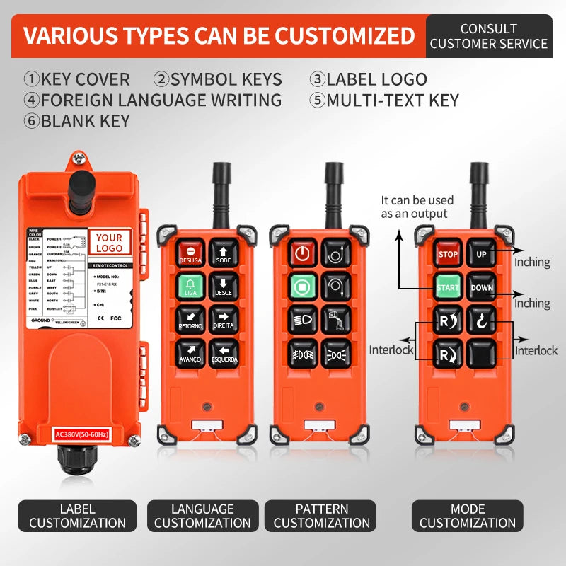 Radio Remote Control F21-E1B Overhead Crane Balance Car Wireless Remote Control of Truck Crane Remote Control Tail Lift
