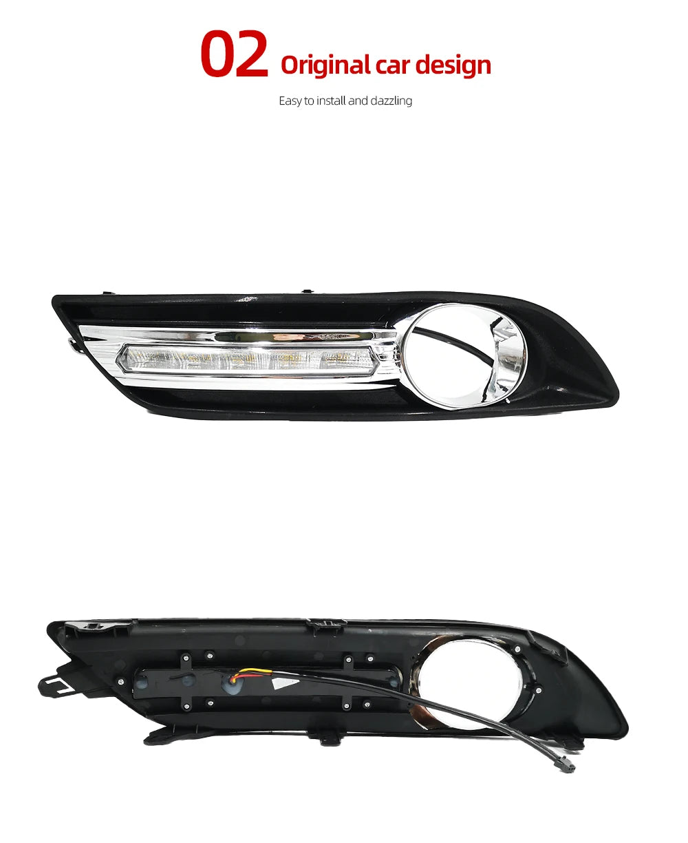 1 Set LED Daytime Running Lights Daylight Fog light cover with turn signal DRL For Nissan Sentra Sylphy 2012 2013 2014 2015