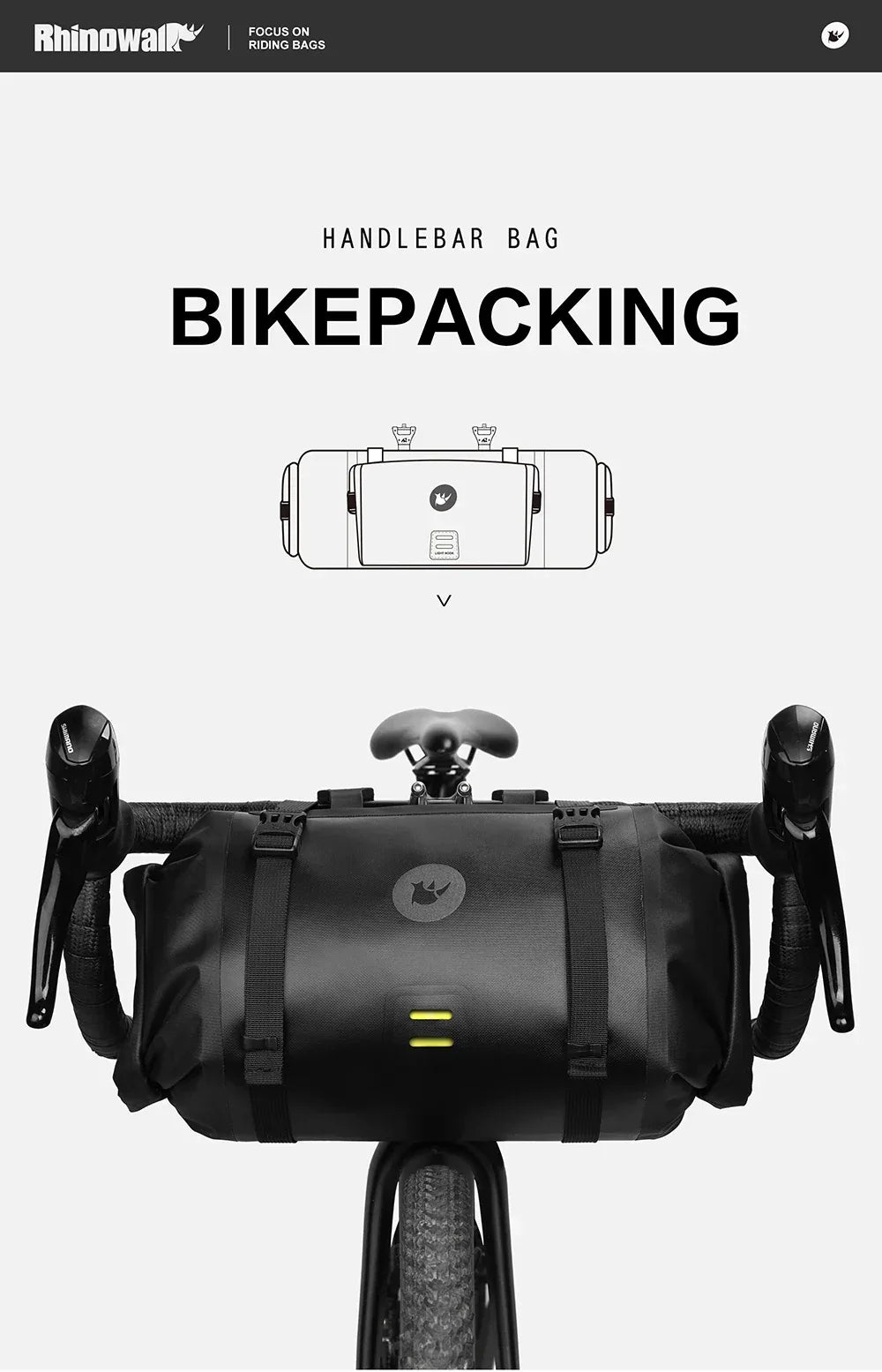 Rhinowalk Bike Handlebar Bag Waterproof Big Capacity 4L-12L  Frame Front Tube Cycling Bag Trunk Pannier Bike Accessories