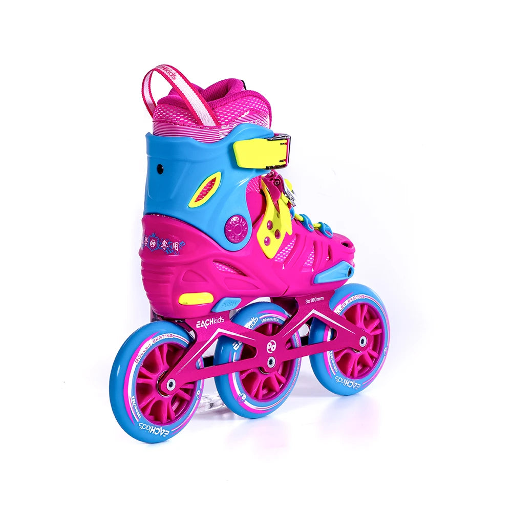 Professional 3-Wheel Outdoor Freestyle Roller Skating Shoes for Kids Adjustable Aluminum Chassis & Alloy Wheels Price Include