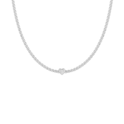 86 YORK Brand Classic Retro Simple Heart Zircon Necklace Collarbone Light Luxury Metal Chain Necklace for Women