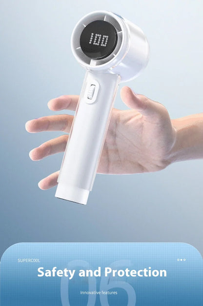 RYW Fan Factory FS2553 Portable 3000mAh USB Rechargeable Foldable Touch Control Handheld Fan Flashlight for Students Car Outdoor