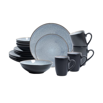 16 Pc Grey Modern Reactive Glaze Stone Tool Set Popular Kitchen Ceramic Set Ceramic Coffee Cup and Tableware Set Kitchen