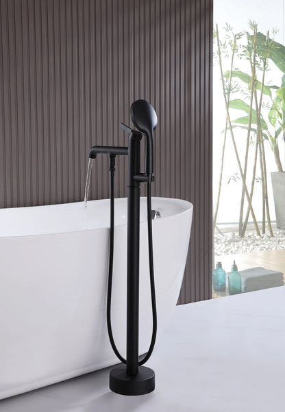 Kaiping Factory Free Standing Copper Bath Tub Mixer Tap Rain Shower Faucet Set Thermostatic Single Handle Shower Head Ceramic