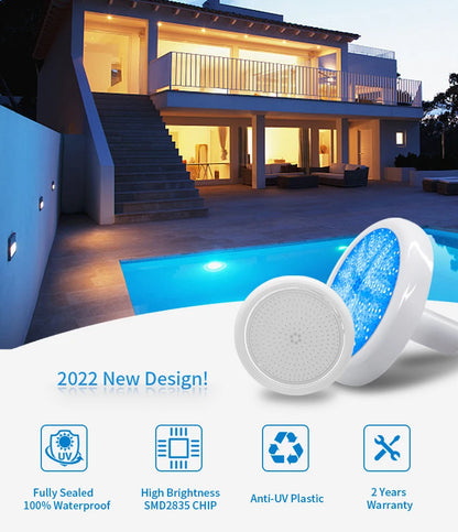 Refined Ce Resin Filled Pool Light for Liner Vinyl Fiberglass 1-1/2" Led Underwater Light 1.5 Inch Swimming Pool Light