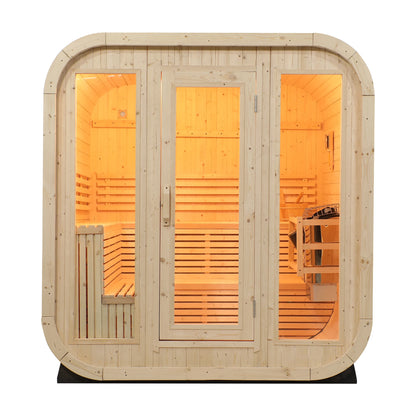 Newly Arrived Outdoor Cube Sauna Canadian Pine Durable Traditional Sauna for 4 People with Accessories