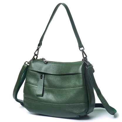 2025 New Fashionable Lady's Multi-layer Crossbody Bag Versatile Top Cowhide Soft with Double Shoulder Straps