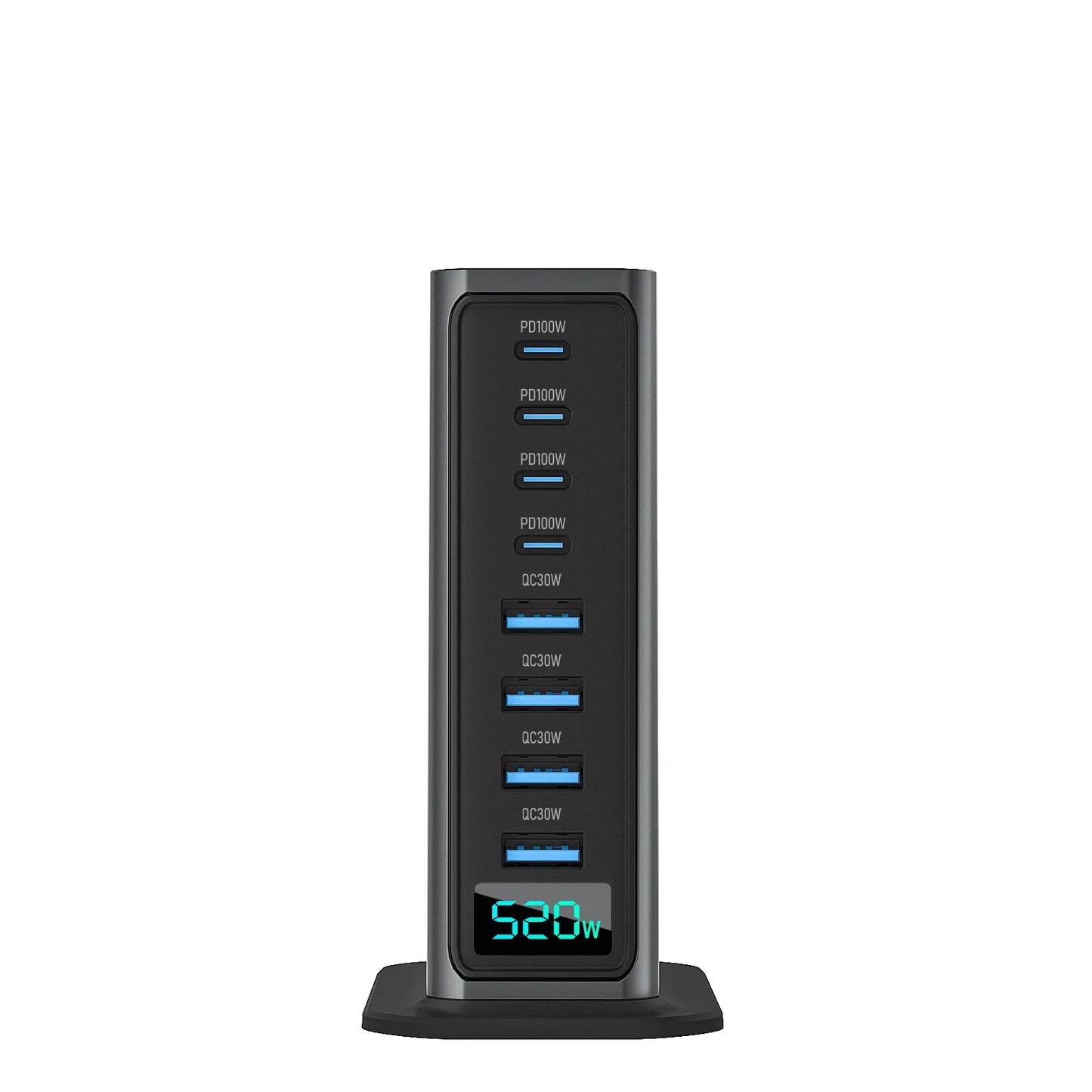 2026 New High Power Desktop Charger Adapter 520W Multi Port Laptop Mobile Phone Featuring 100W Gan Type C Charger