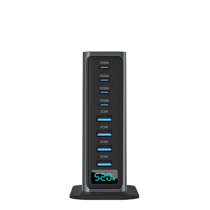 2026 New High Power Desktop Charger Adapter 520W Multi Port Laptop Mobile Phone Featuring 100W Gan Type C Charger