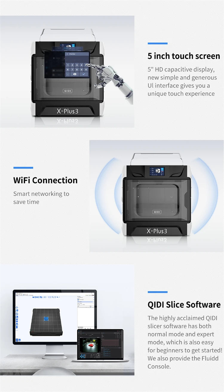 QIDI TECH X-PLUS 3 3D Printer High Speed Printing 600mm/s Large Print Size 280*280*270mm
