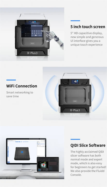 QIDI TECH X-PLUS 3 3D Printer High Speed Printing 600mm/s Large Print Size 280*280*270mm