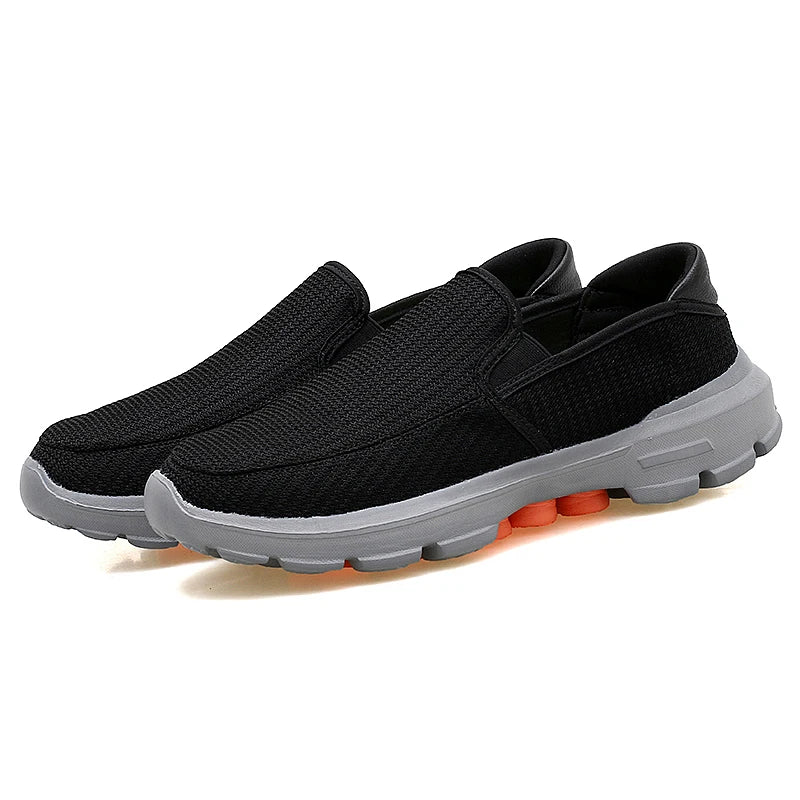 New Wholesale Unisex Wome Men Knitting Mesh Flat Eva slip on Branded comfort Elderly Shoe Running 37-45# Sports Factory Shoe Man