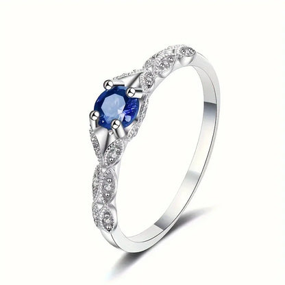 H401 Elegant Silver Ring With Amethyst Stone Prong Setting For Women Engagement Jewelry 925 Sterling Silver Flower Design