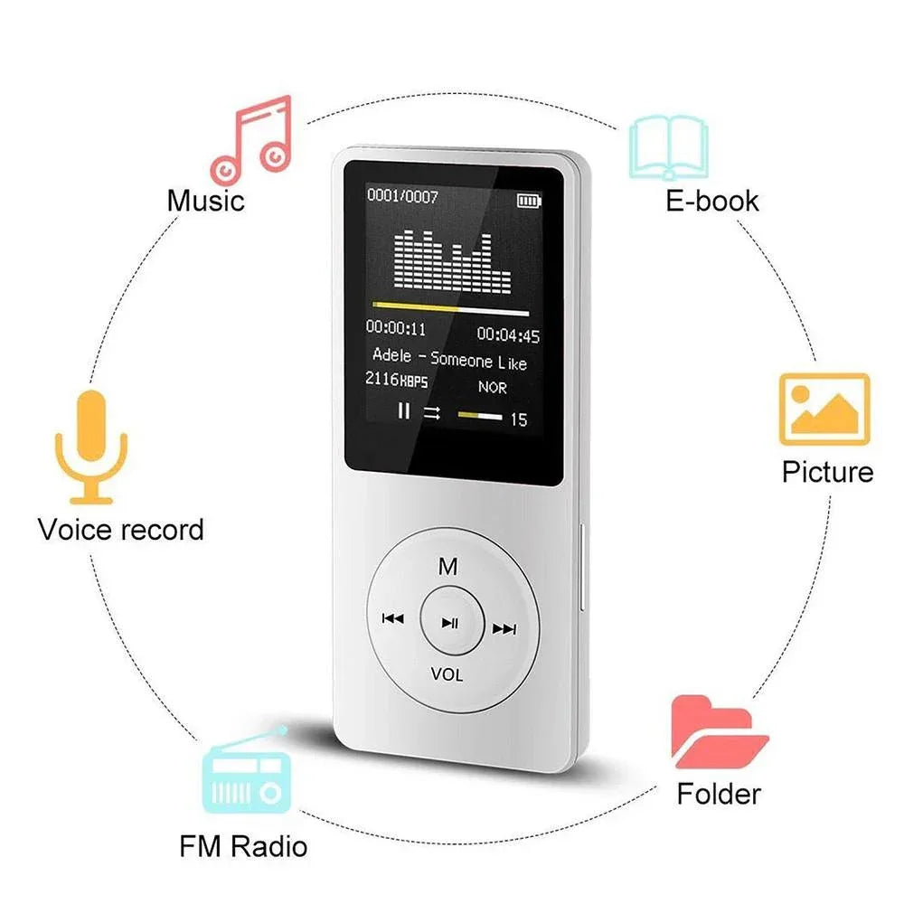 KLW Digital Video MP3 MP4 Music Media Player 1.8" LCD Support 32GB TF Card FM Radio Home Photo Sport Tool