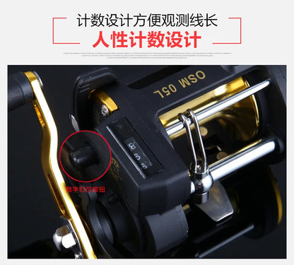 Wholesale 2+1 6.0:1 Metal Spool Saltwater Fishing Drum Reels With Line Counter Spinning Fishing Jigging Reels
