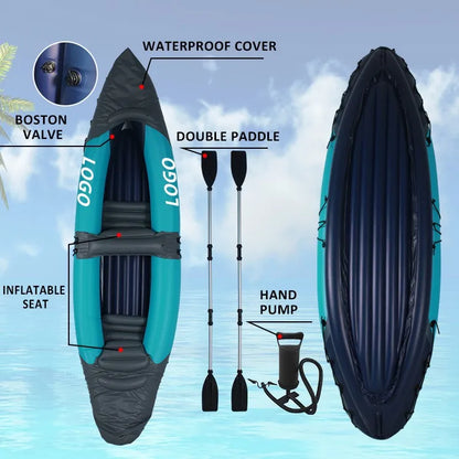 Best Selling Cash Commodity Two Person Waterplay Foldable Durable Explore Travel Portable Inflatable Kayak Boat