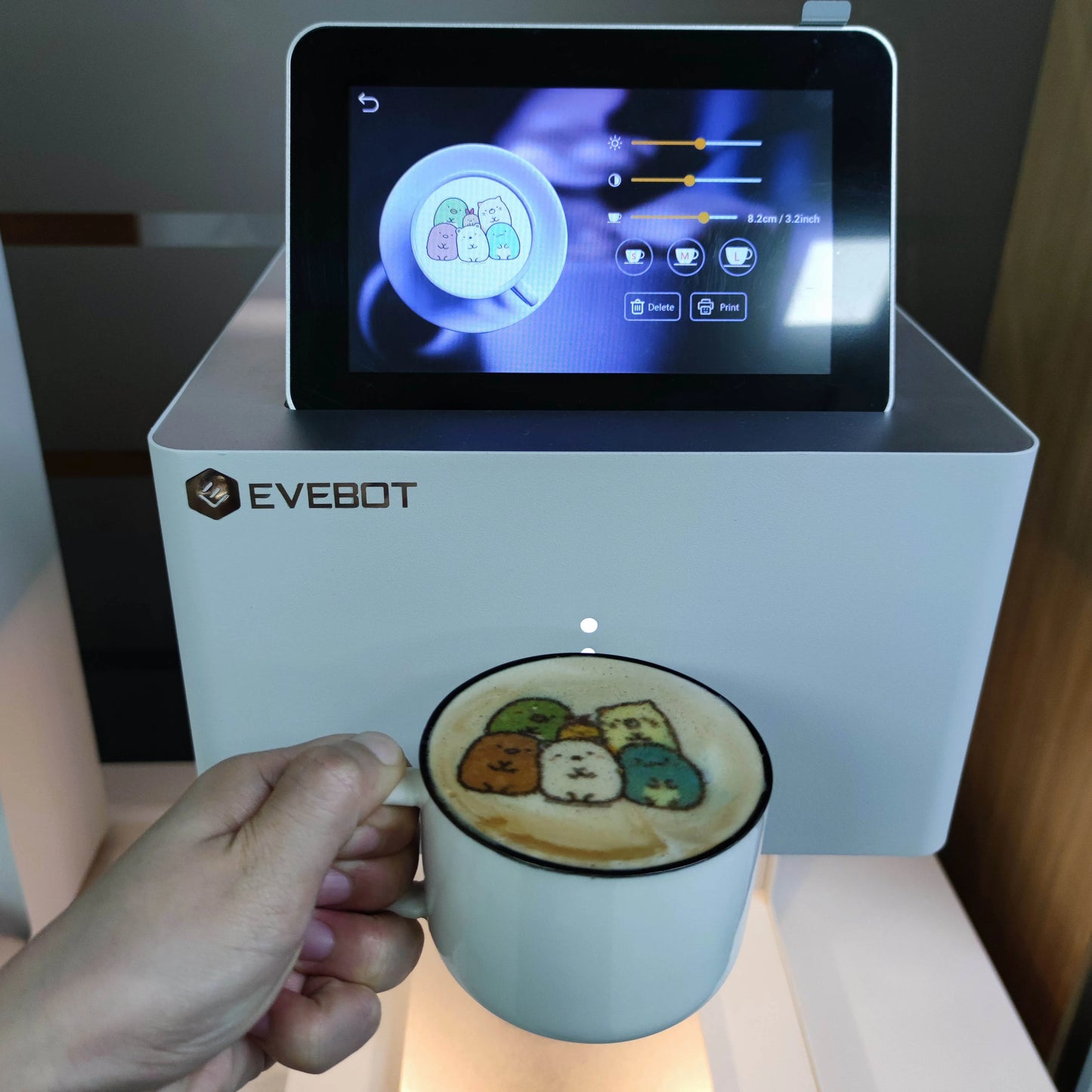 EVEBOT EB-FC1 Free Shipping Selfie 3D Coffee Printer Edible Ink Cappuccino Latte Full Color Barista Hotel Inkjet Food Printer