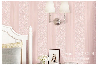 Champagne European 3D Vertical Stripe Wallpaper Bedroom Living Room Hotel Engineering Modern Simple Wallpaper