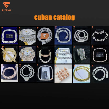Fine Jewelry Popular White Gold Plated 925 Silver Iced Out Chain 8mm VVS Moissanite Hip Hop Rope Chain Necklace Charm for Men