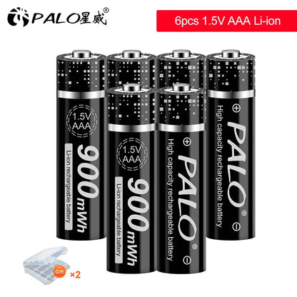 100% New 1.5V AAA Rechargeable Battery 900mWh 1.5V Li-ion Lithium Liion Li ion 3A aaa Batteries for Toy Car Camera Flashlight