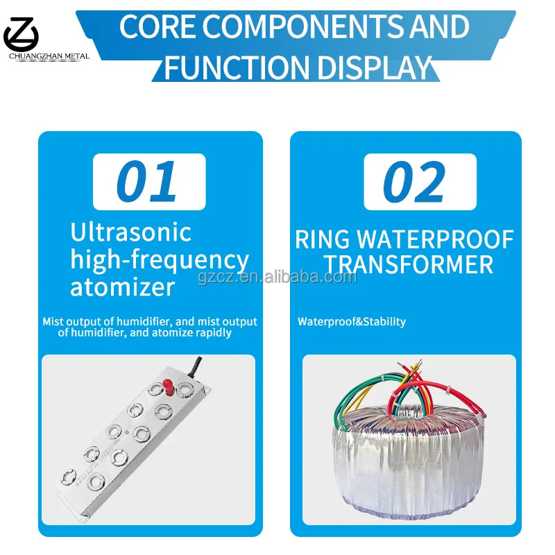 7KG/H Industrial Humidifier Ultrasonic Mist Maker Fogger Ultrasonic Fog Machine Mushroom Humidifier,Intelligent moisture control